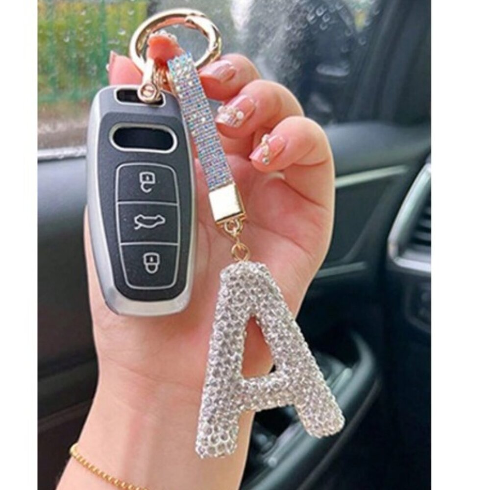 Rhinestone Studded Letter “A” Keychain‎ (BRAND NEW & SO CUTE!) - Picture 2 of 3